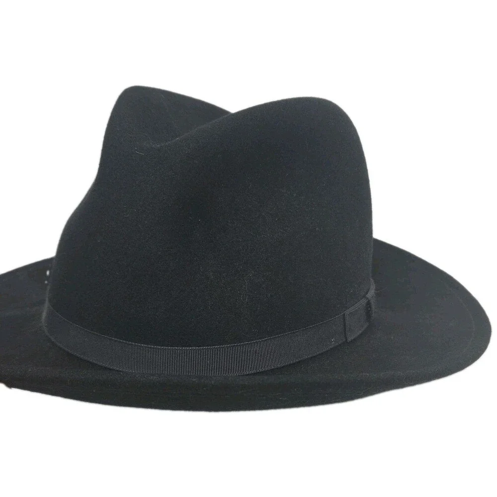 Country Gentleman Lite Felt Hat 100% Wool Black Water Repellent Men Sz Medium